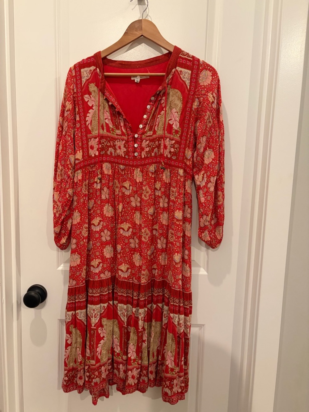 Spell Poinciana Boho Midi Dress sz S